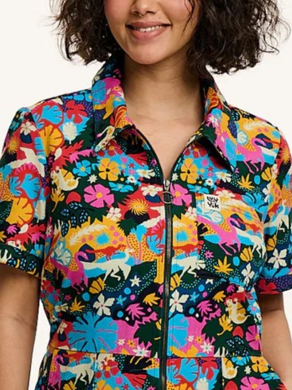 Lucy & Yak L.E. Ragan Jumpsuit Nick Liefhebber Dino Print UK 14 / US 10 NWOT - Picture 2 of 14